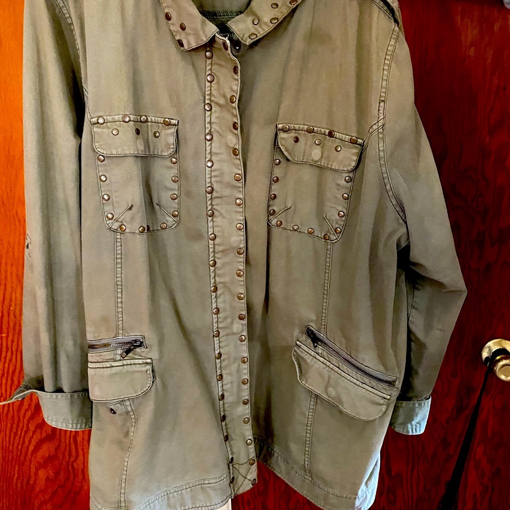 Torrid Olive Green Military style lightweight jacket - size 4